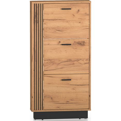 Selsey Vasco - Banco zapatero - 60 cm - efecto roble (1/5)