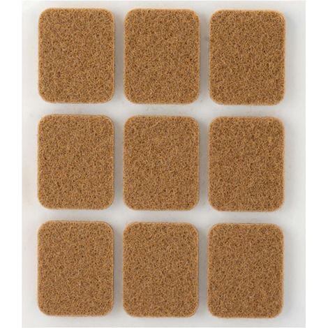 Pack 9 fieltros Marrones sintéticos adhesivos 29x23mm Plasfix INOFIX (1/2)