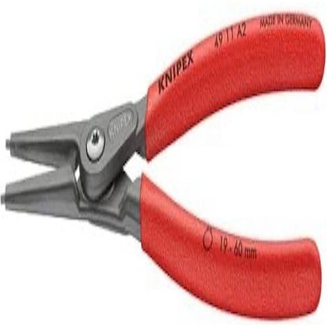 Knipex Pinza di Precisione per Anelli di Sicurezza per Anelli di Sicurezza Esterni Su Alberi Bonderizzata Grigia, Rivestiti in Resina Sintetica Antiscivolo 180 Mm 49 11 A2 (1/4)