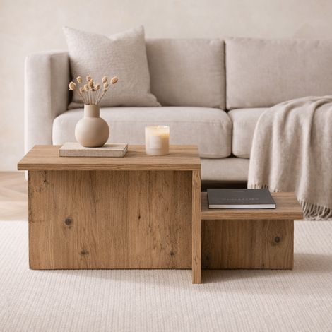 Couchtisch Kiefer Melamin - 80 x 40 cm - Eterna (1/5)