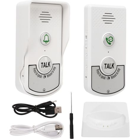 Timbre con intercomunicador inalámbrico de 1000 m – Resistente al agua IP54 – 2 baterías de litio de 2000 mAh – Fácil instalación sin cableado – Sistema de seguridad para el hogar (1/5)