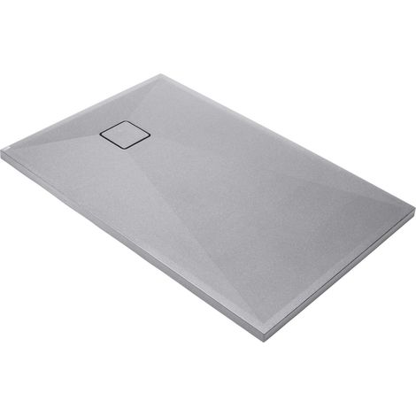 Piatto doccia rettangolare in granito 90x70 cm grigio metallizzato KQR S71B (1/2)