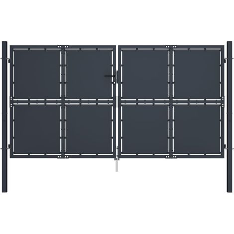 Garden Gate Steel 300x125 cm Anthracite vidaXL (1/5)