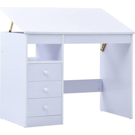vidaXL Bureau pour enfants Inclinable Blanc (1/5)
