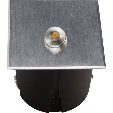 Encastré SET'IN 5 carré fixe inox brossé 3000K 2W IP65 - EUROPOLE - 37160 (1/3)