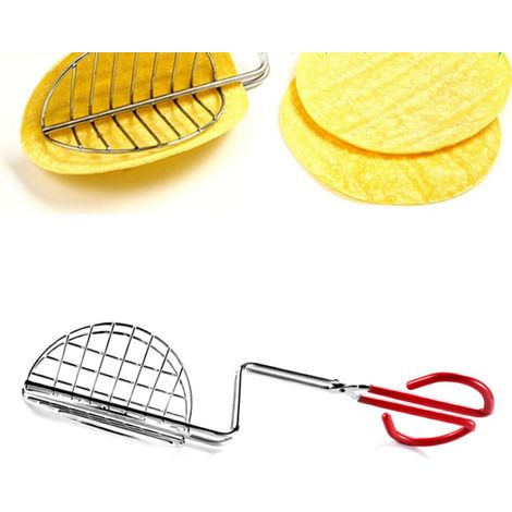 Pince à tacos en acier inoxydable à long manche pour la confection de coquilles à tacos maison (1/5)