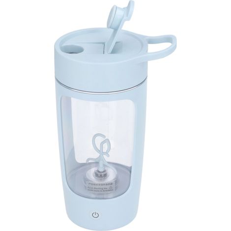 Bouteille agitatrice électrique 650 ml, rechargeable par USB, portable, bleue, sans BPA, pour mélanger les poudres à la maison ou au bureau. (1/5)