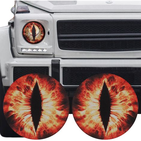 2pcs Yeux Voiture de Autocollants, 20cm Autocollants de Phare Yeux Stéréo 3D Yeux Voiture Stickers Yeux Voiture Autocollants de Phare pour Décoration de Voiture(Orange) (1/5)