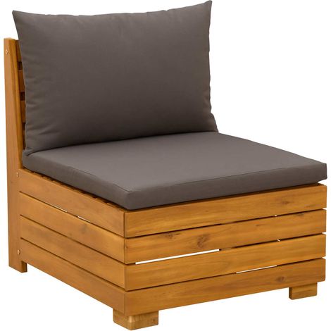 Maison Exclusive - Garten Mittelssofa Massivholz Akazie Braun