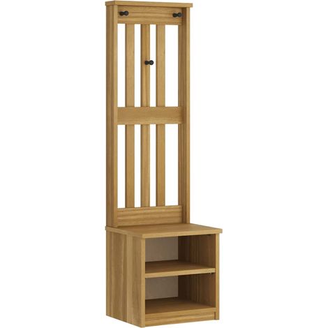 vidaXL Albero da Ingresso SANDNES 45x40x159,5 cm in Legno di Pino (1/5)