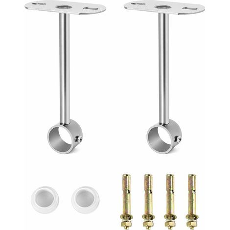 Adjustable Ceiling Bracket for Curtain Rod Curtain Rod Wardrobe Rod, 25mm, 2 Pieces