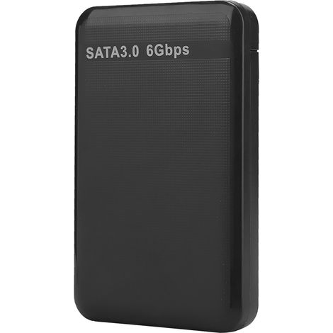 Boîtier pour disque dur mobile 2,5 pouces USB 3.0 SATA 3.0 haute vitesse 6 Gbit/s prenant en charge l'accélération UASP jusqu'à 6 To (noir) (1/5)