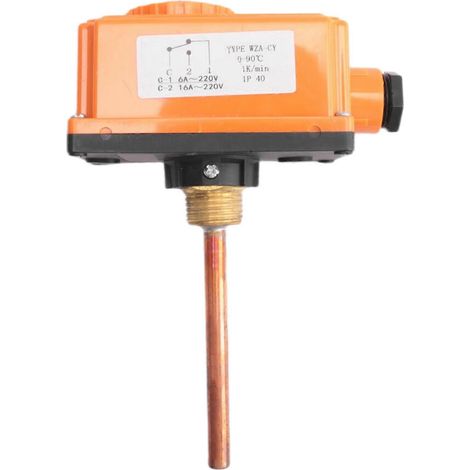Tuyau d'eau chaude fileté externe G1/2, thermostat, régulateur de température, composants du système de chauffage à démarrage à haute température (90 °C). (1/5)