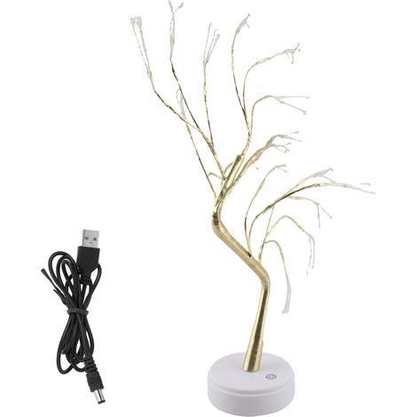 Veilleuse LED 108 LED, lampe USB en forme d'arbre, lampe de nuit DIY en fil de cuivre pour la décoration de la maison, de la chambre ou du bureau (1/5)