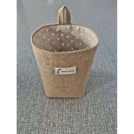 Panier à linge - Noname - Cylindrique - Marron - Jaune - 13cm x 10cm (1/4)