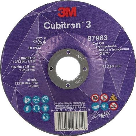 3M 7100303995 Trennscheibe Cubitron™ 3 D125x2,5mm gekröpft 3M™ Cubitron™ 3 Bohru