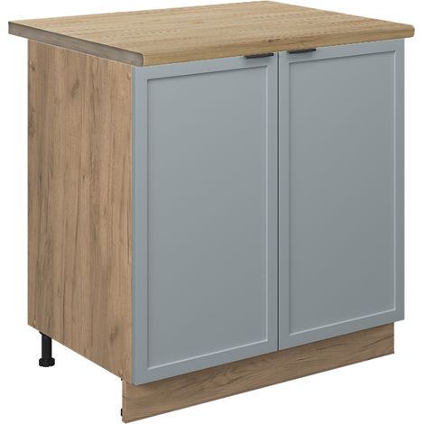 Mobile lavello cucina Fame-Line, Blu-grigio chiaro, 80 cm , PL Rovere, Vicco