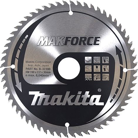 Makita B-32390 Hoja de Sierra Circular Makforce TCT 190x30mm 60T Madera