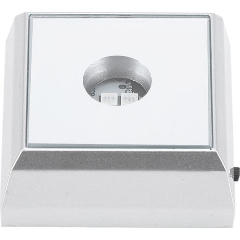 Support de pied de lampe LED carré, pour affichage de statue en cristal acrylique, argent (lumière colorée) (1/5)