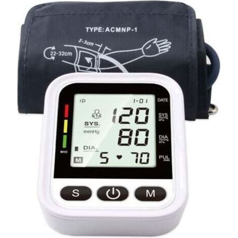 Tensiomètre Bras Electronique - Tensiomètre Intelligent Professionnel.Détection de Pulsations Cardiaques Irrégulières. avec Brassard Ajustable et Écran LCD Rétro-éclairé (batterie non incluse) (1/5)