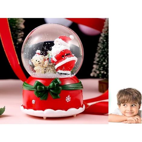 Automatische leuchtende Weihnachtskugel mit Musik, bunten Lichtern und Weihnachtsmann, ideal zur Dekoration eines Büros oder als Ges