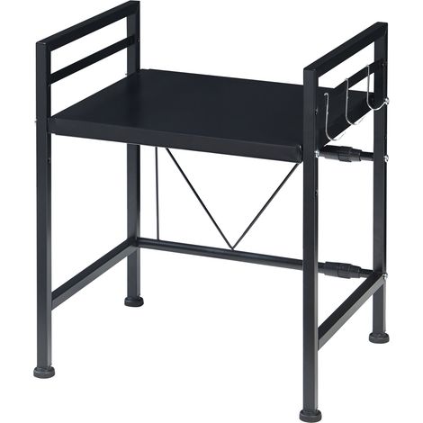 Scaffale dal design senza tempo per soggiorno/camera da letto mobiletto porta microonde con ripiano regolabile nero 030011329