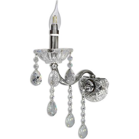 Trade Shop - ANWENDUNG VON MURO CANDELABRO GOCCE CRISTALIEN ATTACCO E14 E34 - Silber (1/2)