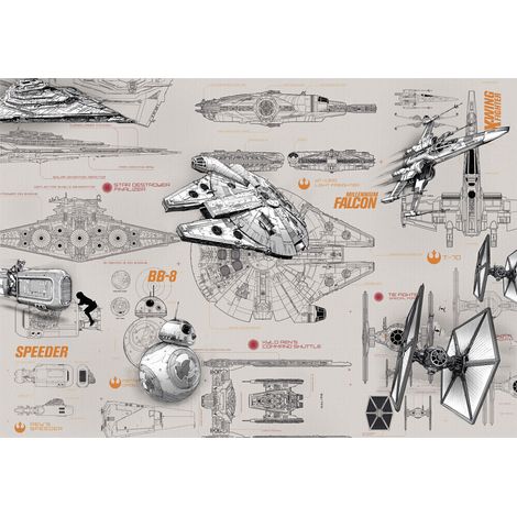 Komar STAR WARS Blueprints 368 x 254 cm, Papier peint panoramique 8-493, photomurale sur intissé (1/3)