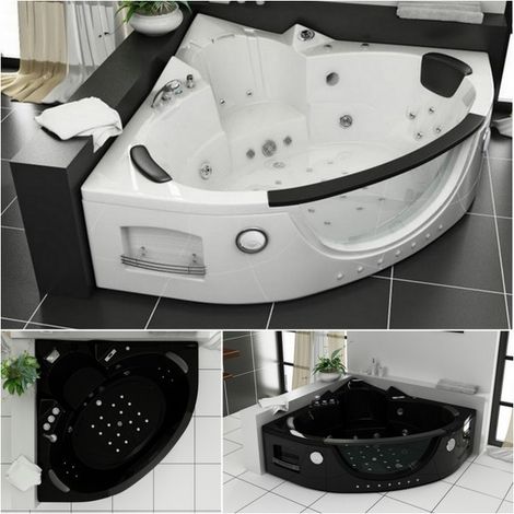 Bagno Italia Vasca Idromassaggio cm 152x152 BIANCA FULL OPTIONAL 28 getti cromoterpia riscaldatore 2 pompe (1/4)