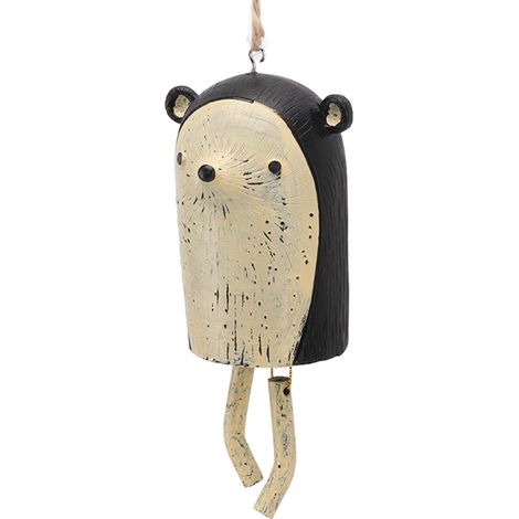 Cloche à vent en résine pour jardin champêtre, décoration suspendue avec hérisson, cadeau artisanal (1/5)