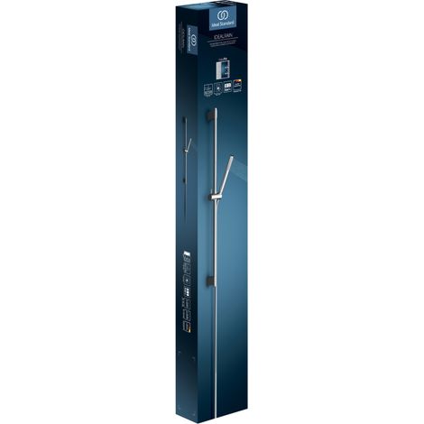 Ideal Standard Idealrain - Conjunto de alcachofa de ducha, barra y manguera, cromo A7617AA (1/2)