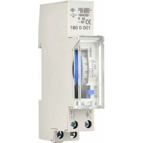 Mechanischer 24-Stunden-Timer, 15-Minuten-Timer, Schienenmontage, eingebaute Batterie, SUL180a, AC220–240 V