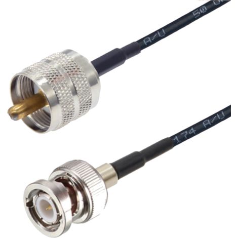 Cavo di collegamento con connettore BNC / connettore UHF RG174, 1 m