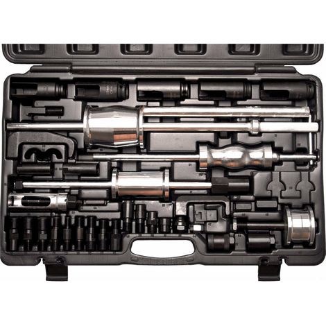 Extracteur d'injecteurs diesel universel – Coffret professionnel avec 3 masses à inertie – 5 douilles 6 pans – Accessoires compatibles (1/2)