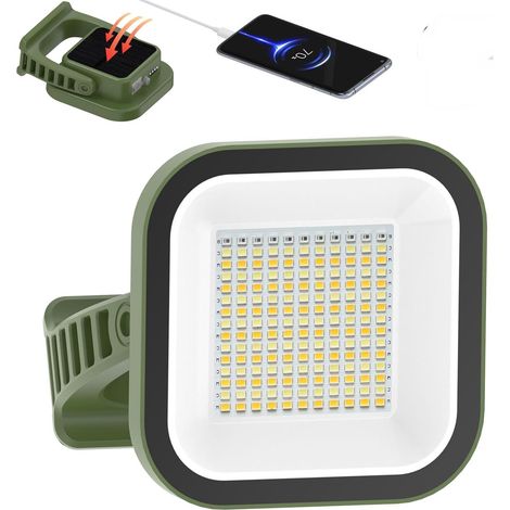 Portable work light, 4000LM, IP65 waterproof magnetic work lights, 12000mAh rechargeable LED power bank lights, 1/4" threaded port floodlight, solar powered
