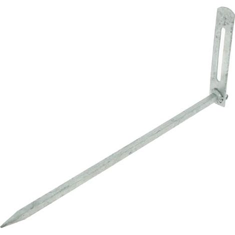 Pointe galvanisée 250mm – Fixation robuste pour berceau à talon plat – Épaisseur 8mm pour applications durables