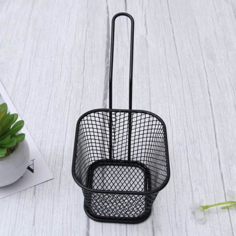 3 Pièces Mini Carré Panier de Friture En Acier Inoxydable Puce Frites Titulaire Filtre À Huile de Résidu De Filtration Alimen [492] (1/4)