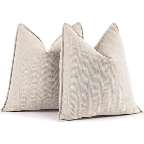 Beige Chenille-Kissenbezüge – 2er-Set, elegantes Design für Sofas, weicher und strapazierfähiger Dekobezug