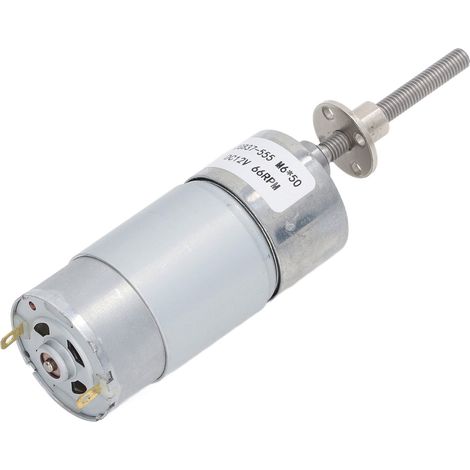 Moteur à engrenages CC, boîtier en acier allié résistant aux chocs, réducteur CC, 12 V, 66 tr/min (1/5)