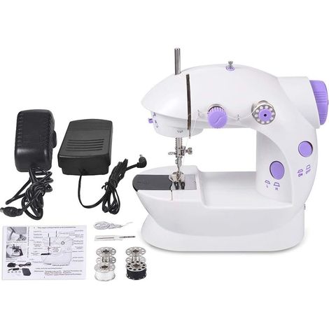 Machine à coudre portable mini machine à coudre pédales à deux vitesses à deux fils taille mini (1/5)