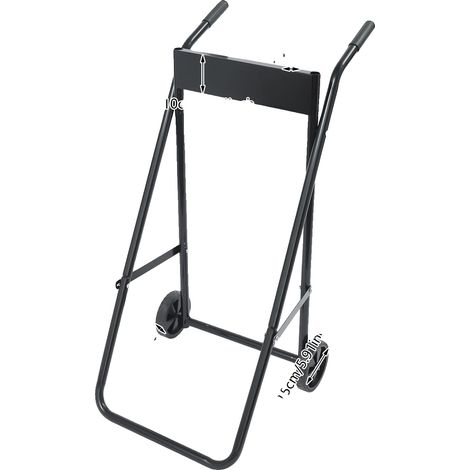 Support de moteur hors-bord, design pliable, roues robustes, noir (1/2)