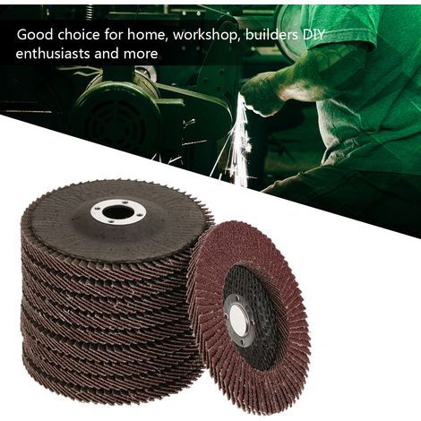 Lot de 10 Disques Abrasifs Ponçage Grain 60 Meule Polissage Épaisseur 6mm Ø100mm Alésage 16mm (1/5)