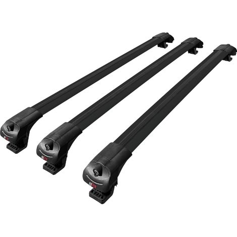 Compatible avec Dacia Duster (HS) Post-Facelift 2014-2017 ACE-1 Modèle Barres de Toit Railing Porte-Bagages de Voiture Aluminium Noir 3 Barres (1/5)