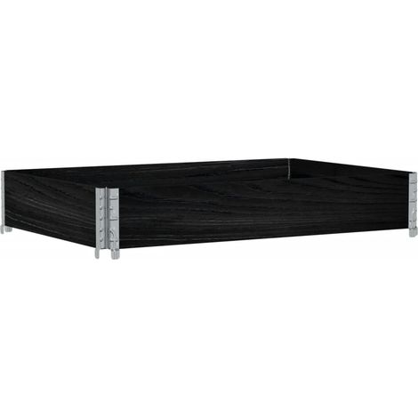 Collier de palette noir 120x80 cm bois de pin solide