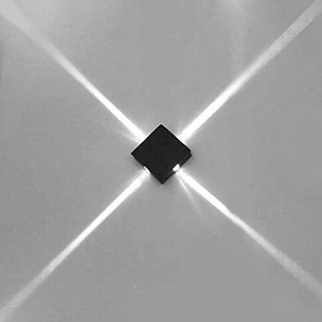 Applique Murale LED Extérieure Noire 12W, IP54 Étanche, Éclairage Étoile en Croix, Cold white (1/3)