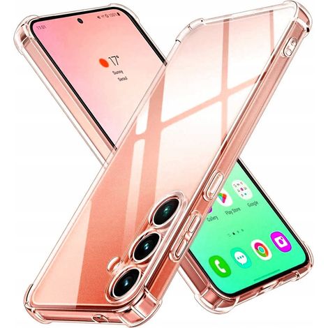 Schutzhülle für Samsung Galaxy S23 FE PLECKI SLIM ANTI-SHOCK TRANSPARENTE HÜLLE + Glas (1/5)