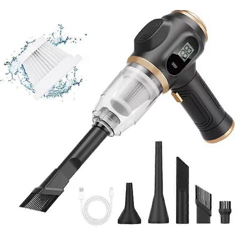 Aspirateur et souffleur de voiture 2 en 1, aspiration puissante, batterie rechargeable 4000 mAh pour un nettoyage complet de votre voiture (1/5)