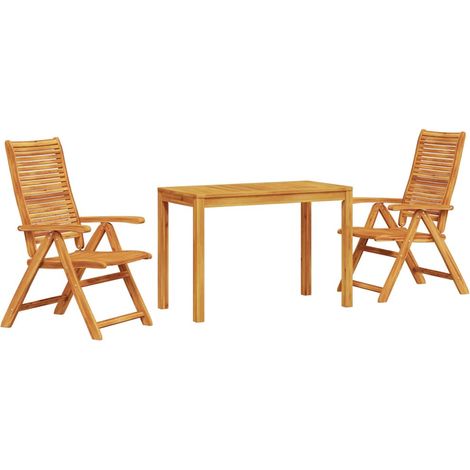 Maison Exclusive - Garten Essgruppe 3 pcs Braun Massivholz Akazie