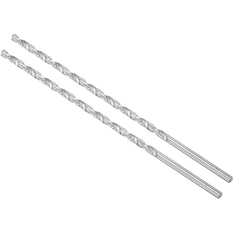Forets Hélicoïdaux Extra Longs en Acier Rapide, 6mm Diamètre 300mm Longueur, Foret Hélicoïdal Droit – Applications : pour Métal, Bois, Plastique, Aluminium, 2 Pièces (1/5)