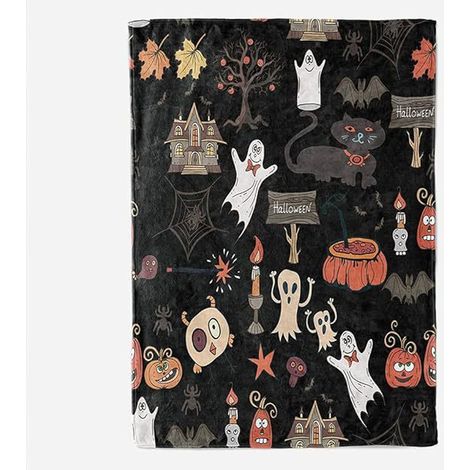 Couverture d'Halloween 150 cm x 200 cm, idéale pour les lits de fête - 10 (1/3)